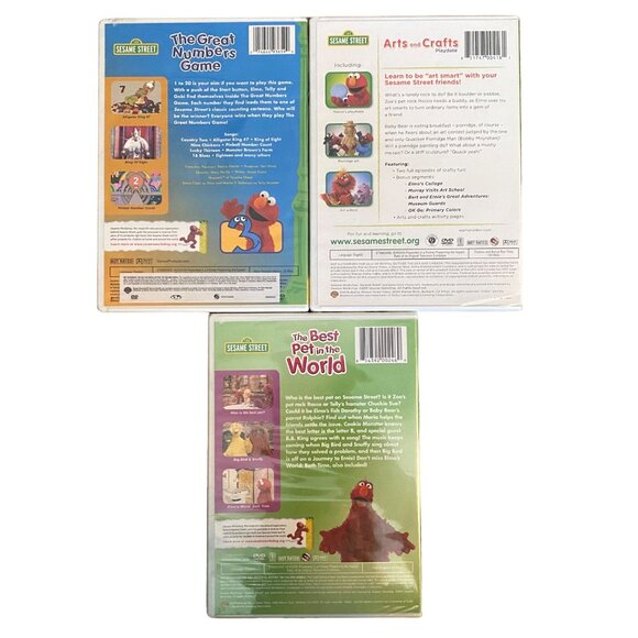 Sesame Street Childrens DVD Great Numbers Game Arts Crafts Best Pet Lot of 3 New - Picture 2 of 5